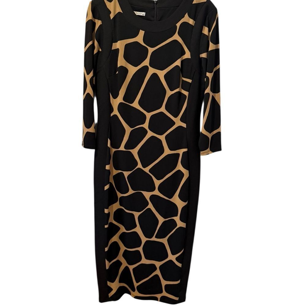 🦒 Maggy London Giraffe Print Sheath Dress – Size 10 - Picture 5 of 6
